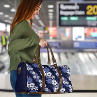 Hawaiian Hibiscus Tribal Floral Blue Travel Bag Polynesian Tapa Pattern LT01 - Polynesian Pride