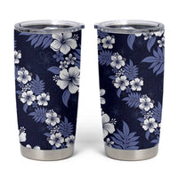 Hawaiian Hibiscus Tribal Floral Blue Tumbler Cup Polynesian Tapa Pattern LT01 Blue - Polynesian Pride