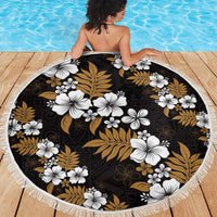 Hawaiian Hibiscus Tribal Floral Brown Beach Blanket Polynesian Tapa Pattern LT01 - Polynesian Pride