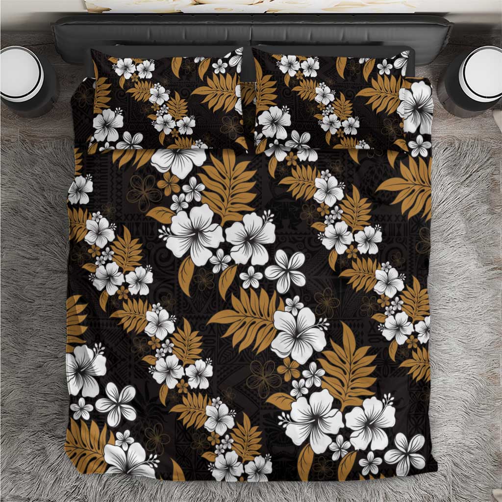 Hawaiian Hibiscus Tribal Floral Brown Bedding Set Polynesian Tapa Pattern LT01 Brown - Polynesian Pride