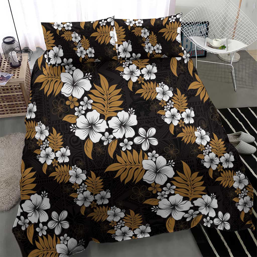 Hawaiian Hibiscus Tribal Floral Brown Bedding Set Polynesian Tapa Pattern LT01 - Polynesian Pride