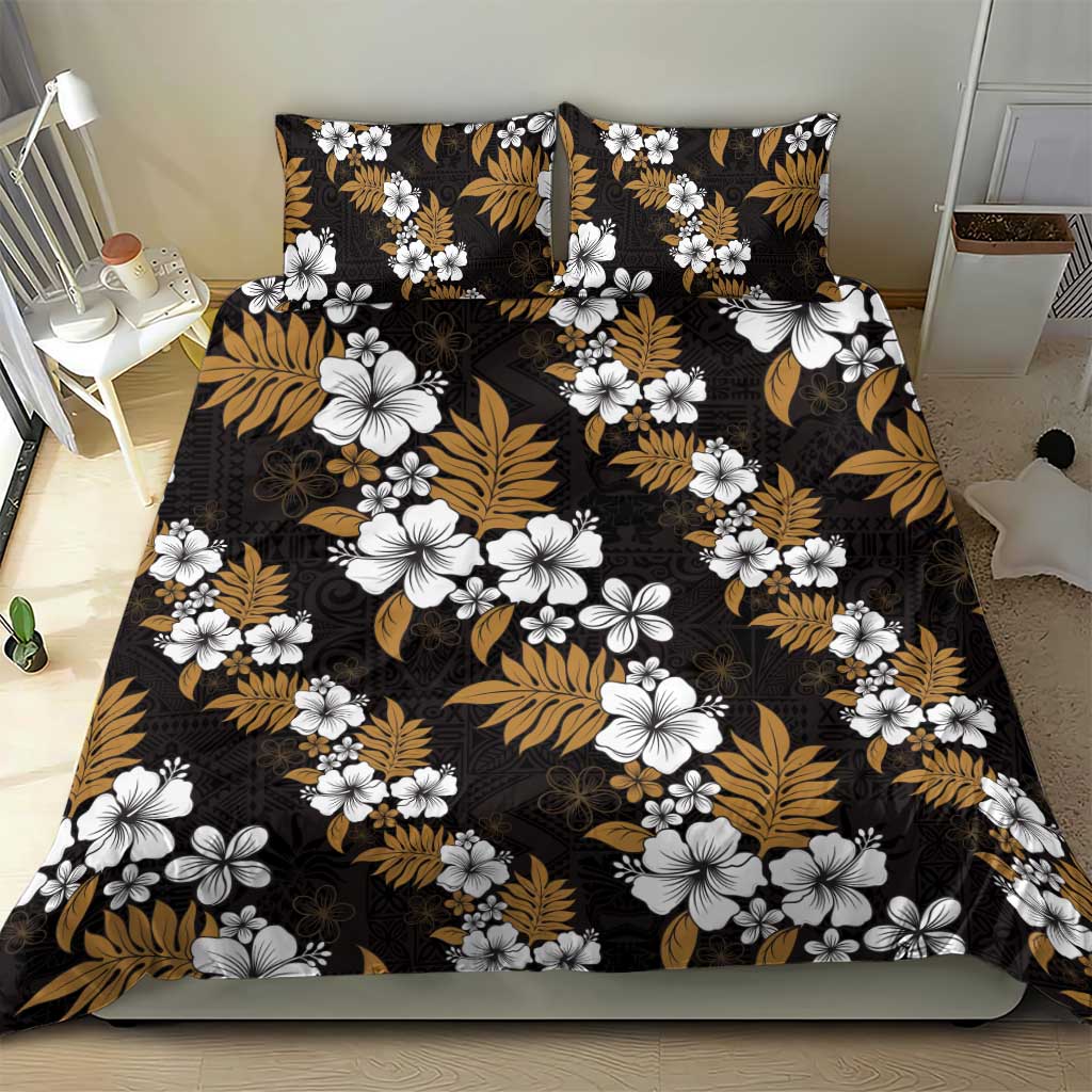 Hawaiian Hibiscus Tribal Floral Brown Bedding Set Polynesian Tapa Pattern LT01 - Polynesian Pride