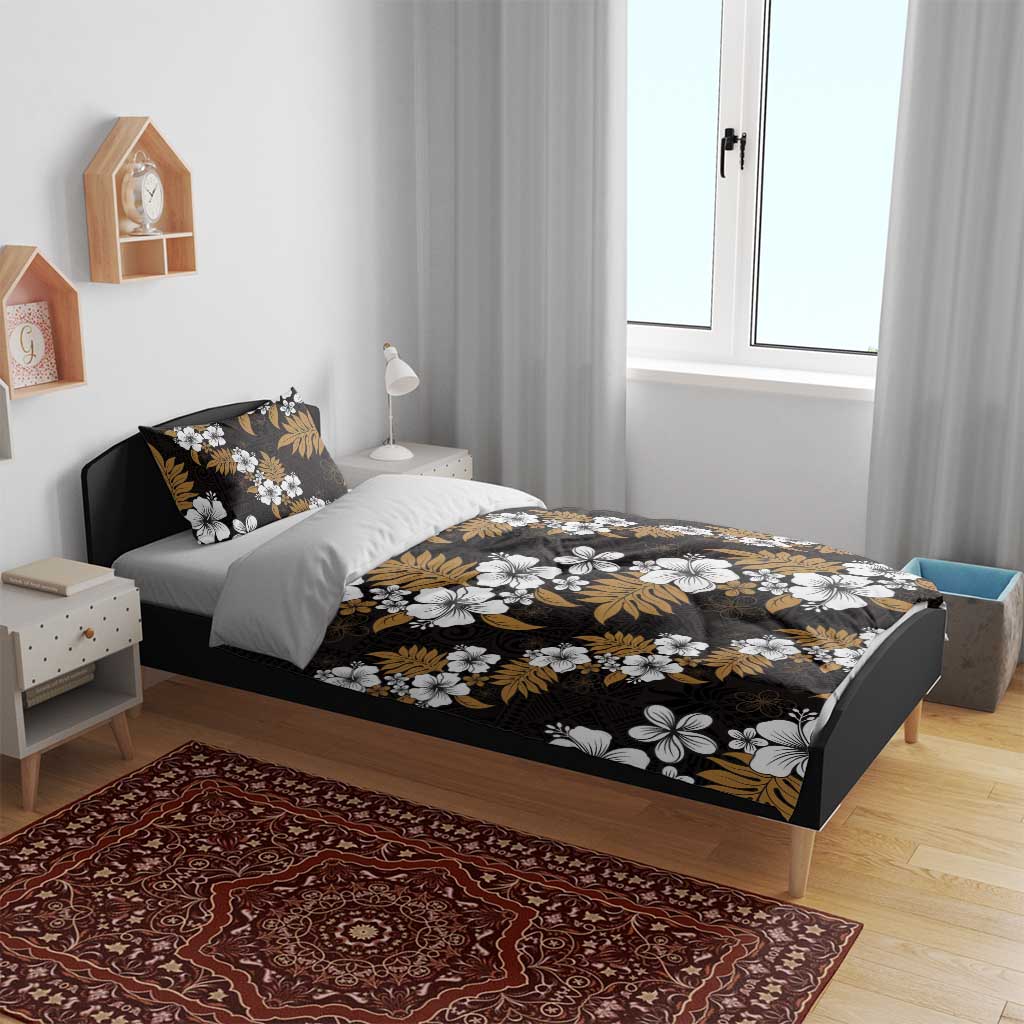 Hawaiian Hibiscus Tribal Floral Brown Bedding Set Polynesian Tapa Pattern LT01 - Polynesian Pride