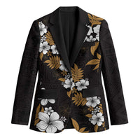 Hawaiian Hibiscus Tribal Floral Brown Blazer Polynesian Tapa Pattern LT01 Unisex Brown - Polynesian Pride