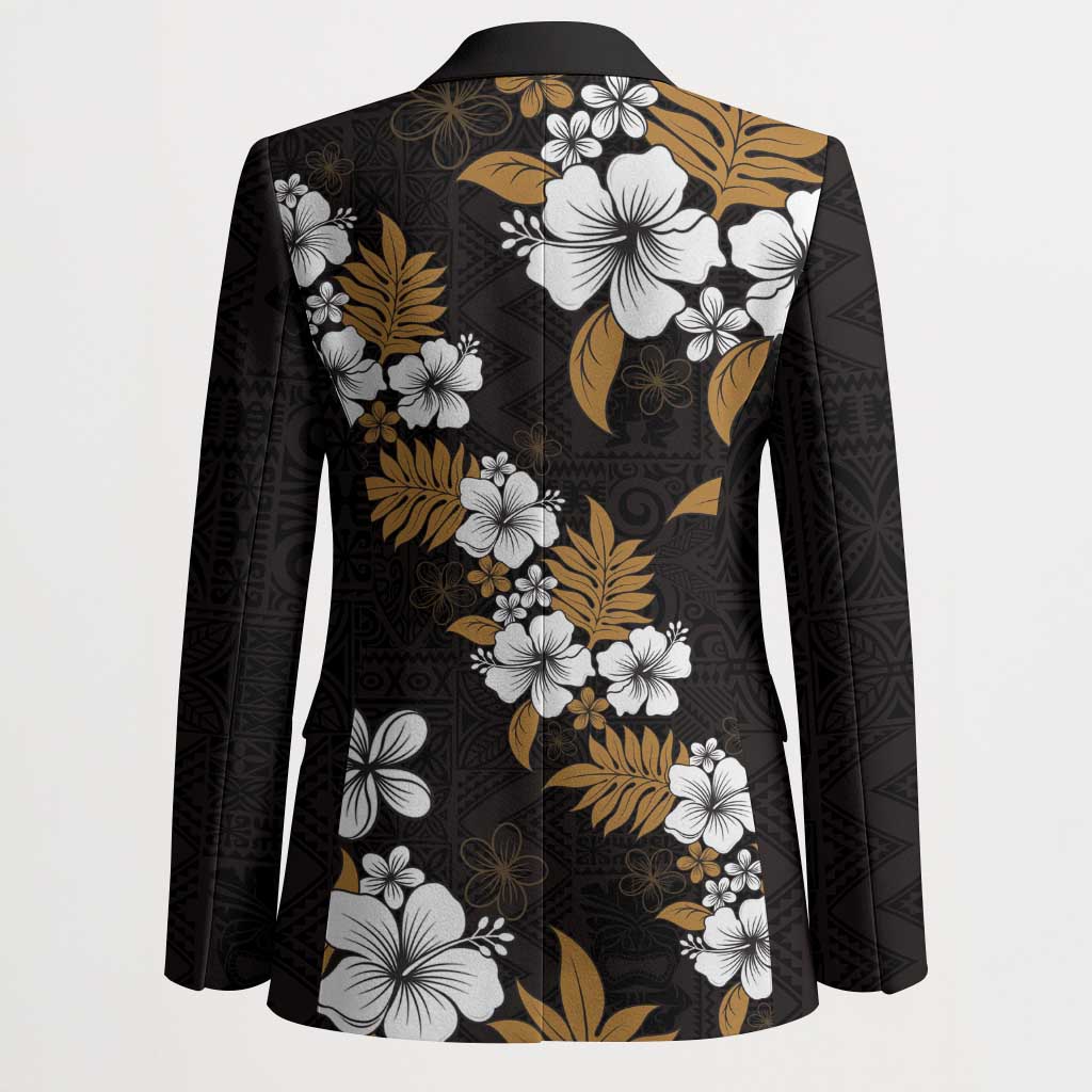Hawaiian Hibiscus Tribal Floral Brown Blazer Polynesian Tapa Pattern LT01 - Polynesian Pride