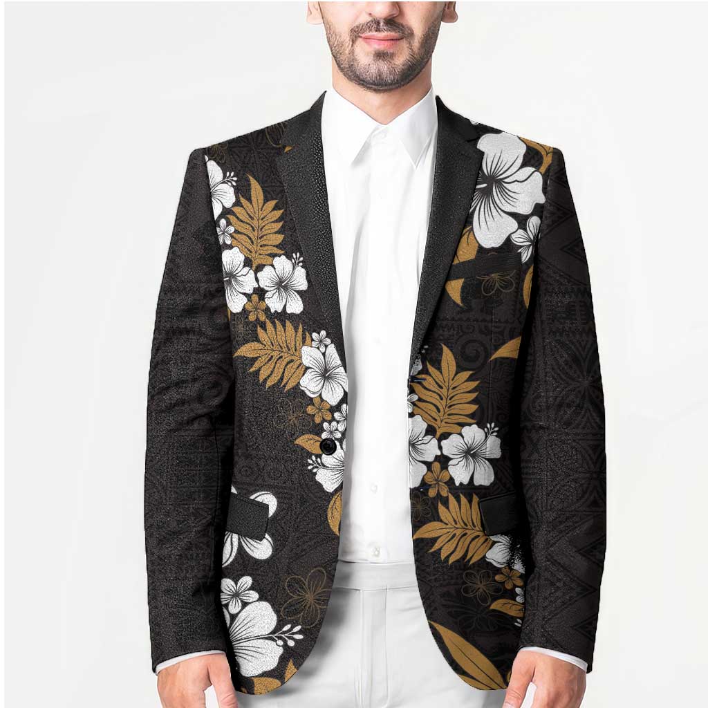 Hawaiian Hibiscus Tribal Floral Brown Blazer Polynesian Tapa Pattern LT01 - Polynesian Pride