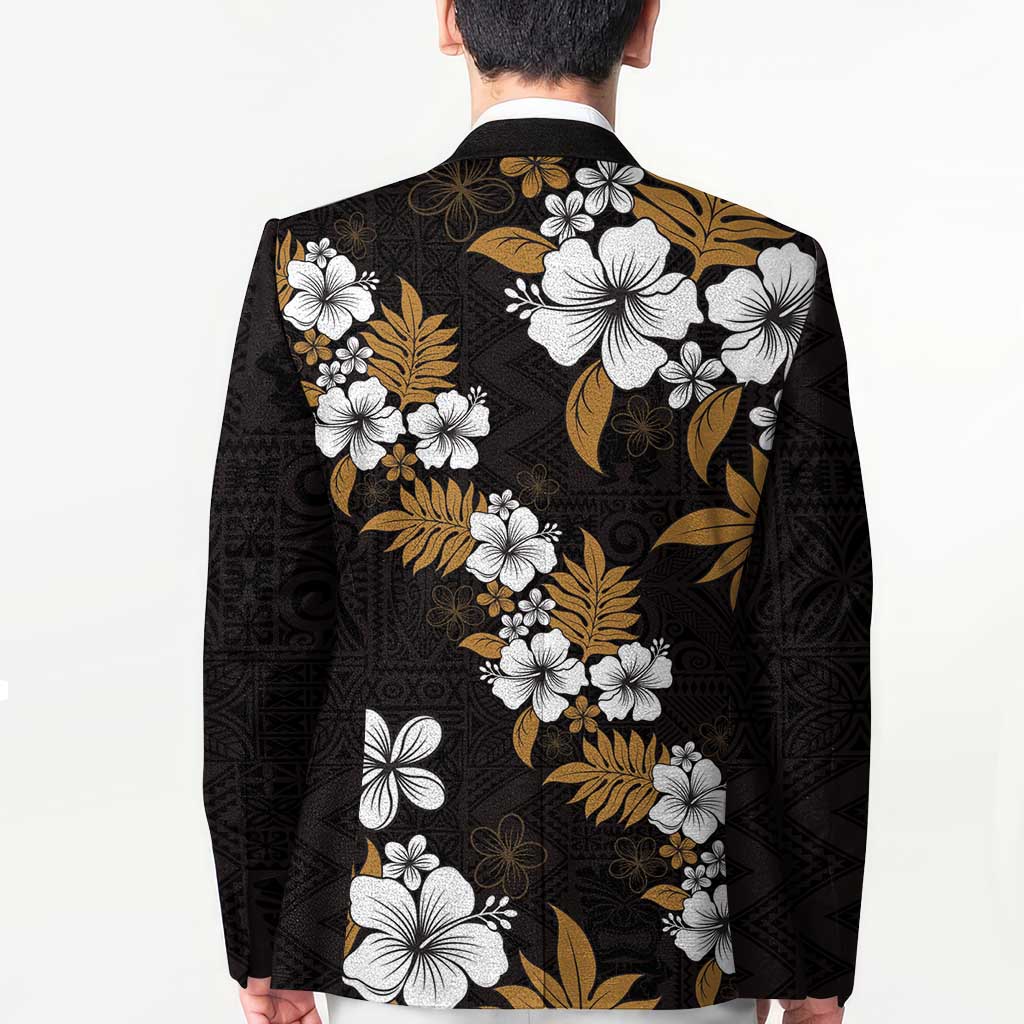 Hawaiian Hibiscus Tribal Floral Brown Blazer Polynesian Tapa Pattern LT01 - Polynesian Pride