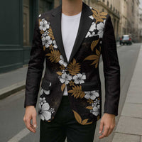 Hawaiian Hibiscus Tribal Floral Brown Blazer Polynesian Tapa Pattern LT01 - Polynesian Pride