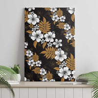 Hawaiian Hibiscus Tribal Floral Brown Canvas Wall Art Polynesian Tapa Pattern LT01 - Polynesian Pride