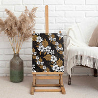 Hawaiian Hibiscus Tribal Floral Brown Canvas Wall Art Polynesian Tapa Pattern LT01 - Polynesian Pride