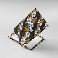 Hawaiian Hibiscus Tribal Floral Brown Canvas Wall Art Polynesian Tapa Pattern LT01 With Frame Brown - Polynesian Pride