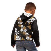 Hawaiian Hibiscus Tribal Floral Brown Kid Hoodie Polynesian Tapa Pattern LT01 - Polynesian Pride