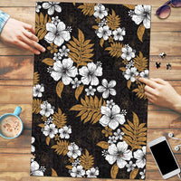 Hawaiian Hibiscus Tribal Floral Brown Puzzle Polynesian Tapa Pattern LT01 Brown - Polynesian Pride