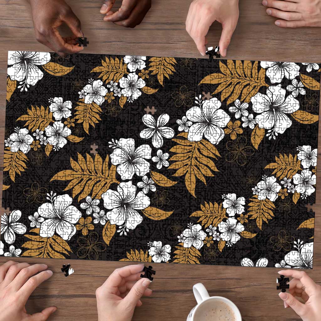 Hawaiian Hibiscus Tribal Floral Brown Puzzle Polynesian Tapa Pattern LT01 - Polynesian Pride