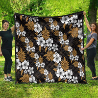 Hawaiian Hibiscus Tribal Floral Brown Quilt Polynesian Tapa Pattern LT01 - Polynesian Pride