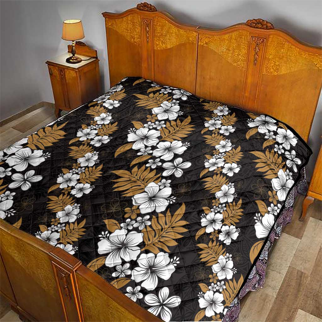 Hawaiian Hibiscus Tribal Floral Brown Quilt Polynesian Tapa Pattern LT01 - Polynesian Pride
