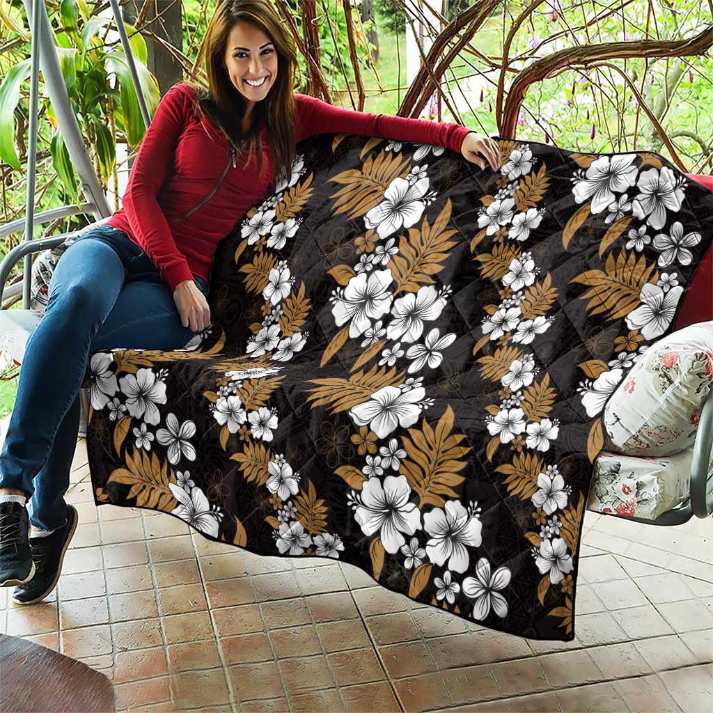 Hawaiian Hibiscus Tribal Floral Brown Quilt Polynesian Tapa Pattern LT01 - Polynesian Pride