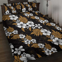 Hawaiian Hibiscus Tribal Floral Brown Quilt Bed Set Polynesian Tapa Pattern LT01 Brown - Polynesian Pride