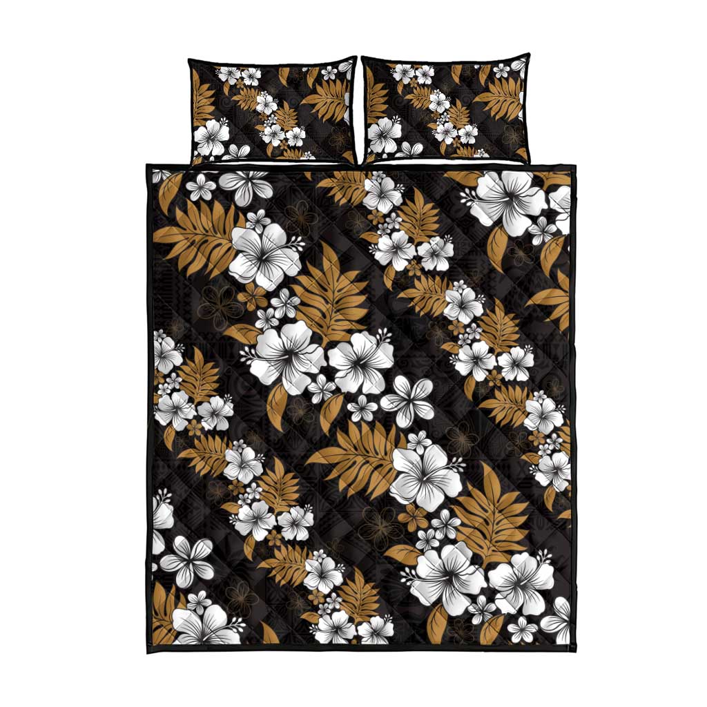 Hawaiian Hibiscus Tribal Floral Brown Quilt Bed Set Polynesian Tapa Pattern LT01 - Polynesian Pride