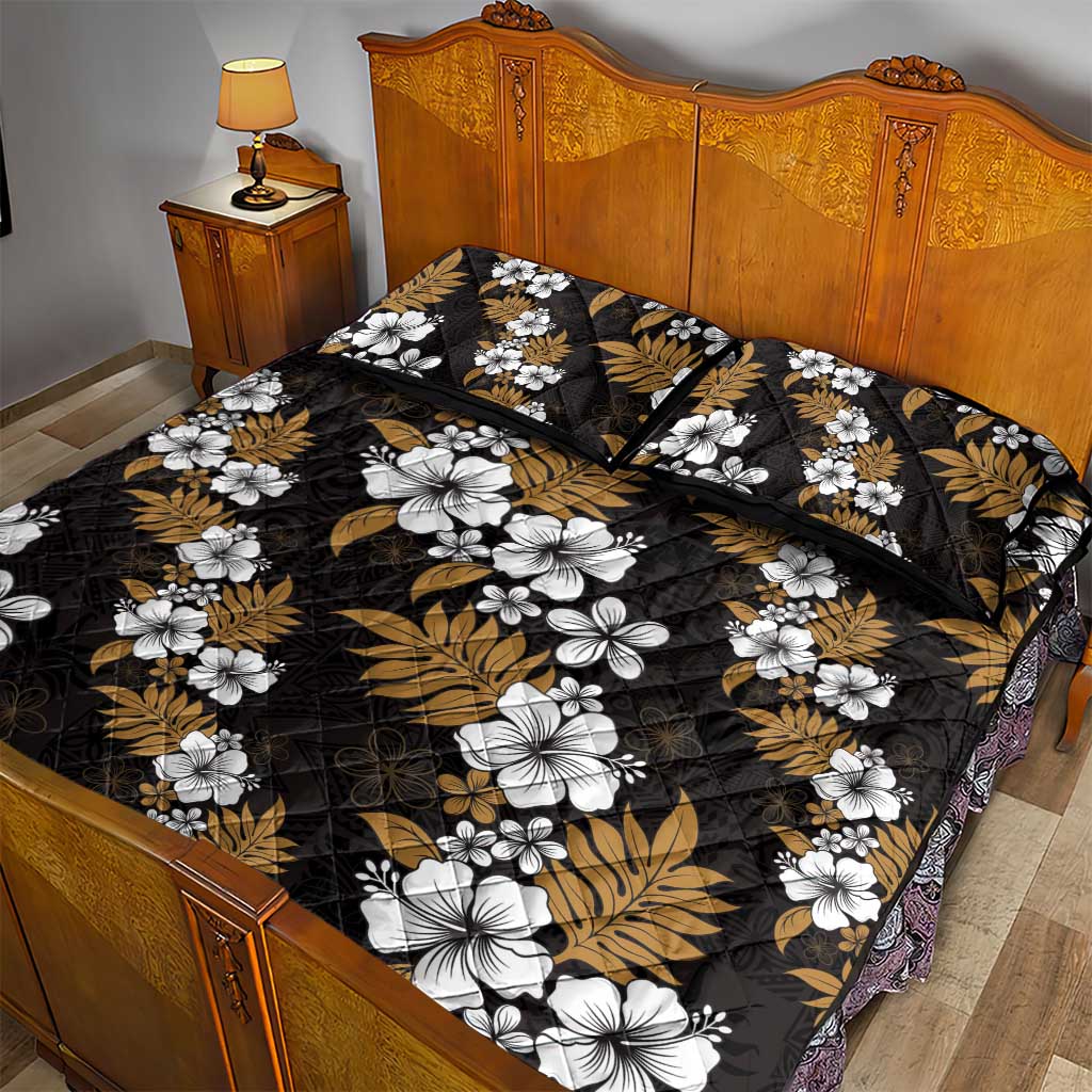 Hawaiian Hibiscus Tribal Floral Brown Quilt Bed Set Polynesian Tapa Pattern LT01 - Polynesian Pride