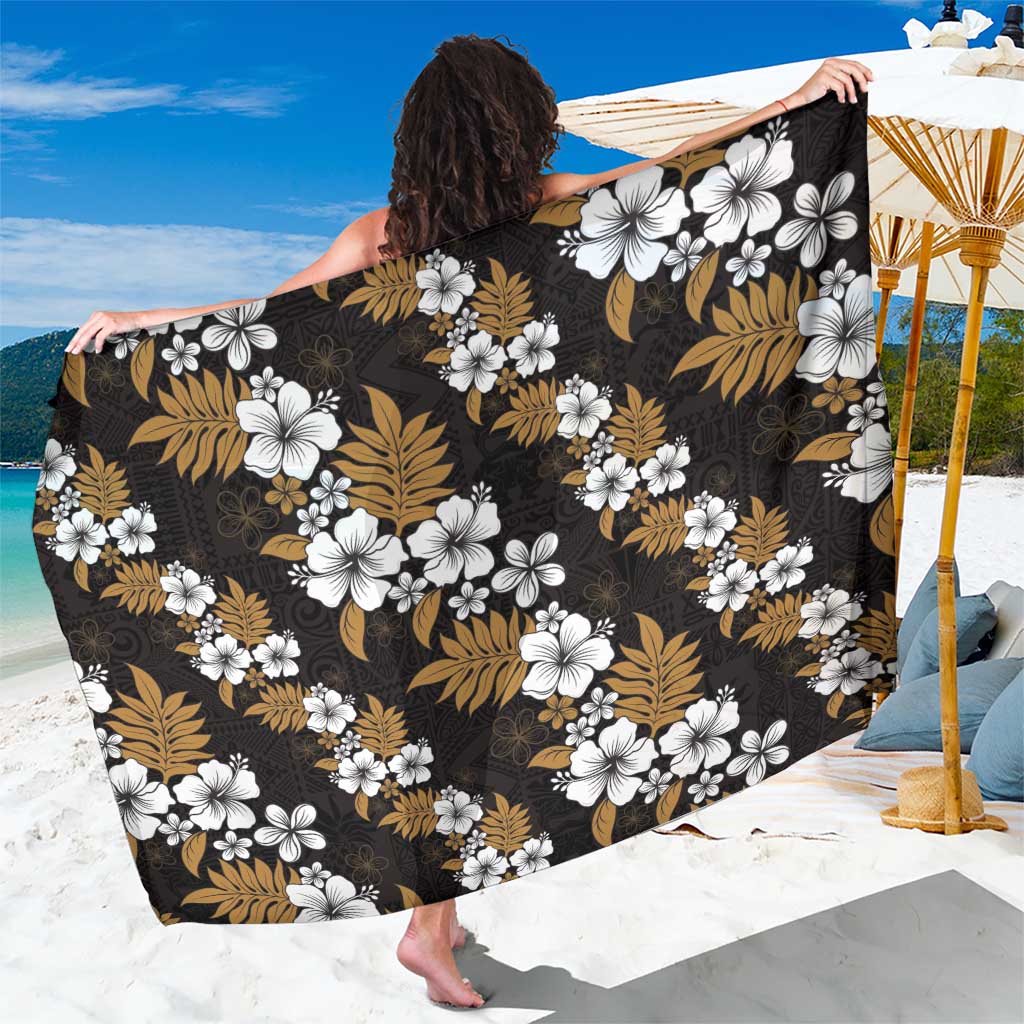 Hawaiian Hibiscus Tribal Floral Brown Sarong Polynesian Tapa Pattern LT01 One Size 44 x 66 inches Brown - Polynesian Pride