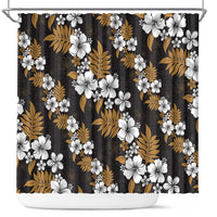 Hawaiian Hibiscus Tribal Floral Brown Shower Curtain Polynesian Tapa Pattern LT01 Brown - Polynesian Pride