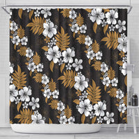 Hawaiian Hibiscus Tribal Floral Brown Shower Curtain Polynesian Tapa Pattern LT01 - Polynesian Pride