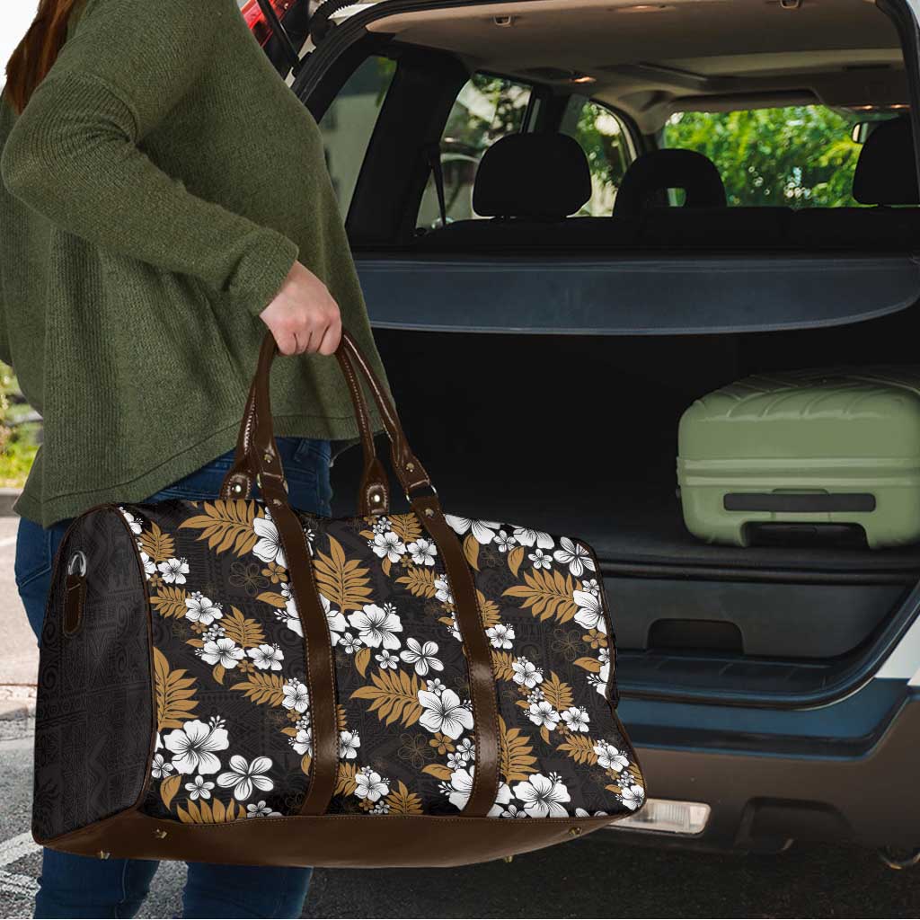 Hawaiian Hibiscus Tribal Floral Brown Travel Bag Polynesian Tapa Pattern LT01 - Polynesian Pride