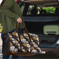 Hawaiian Hibiscus Tribal Floral Brown Travel Bag Polynesian Tapa Pattern LT01 - Polynesian Pride