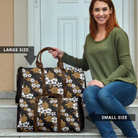 Hawaiian Hibiscus Tribal Floral Brown Travel Bag Polynesian Tapa Pattern LT01 - Polynesian Pride