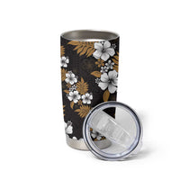 Hawaiian Hibiscus Tribal Floral Brown Tumbler Cup Polynesian Tapa Pattern LT01 - Polynesian Pride
