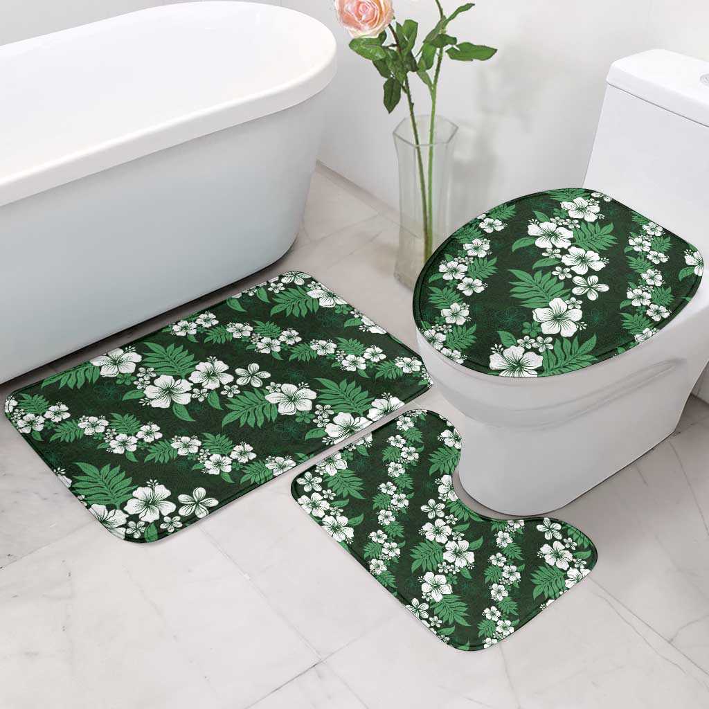 Hawaiian Hibiscus Tribal Floral Green Bathroom Set Polynesian Tapa Pattern LT01 - Polynesian Pride