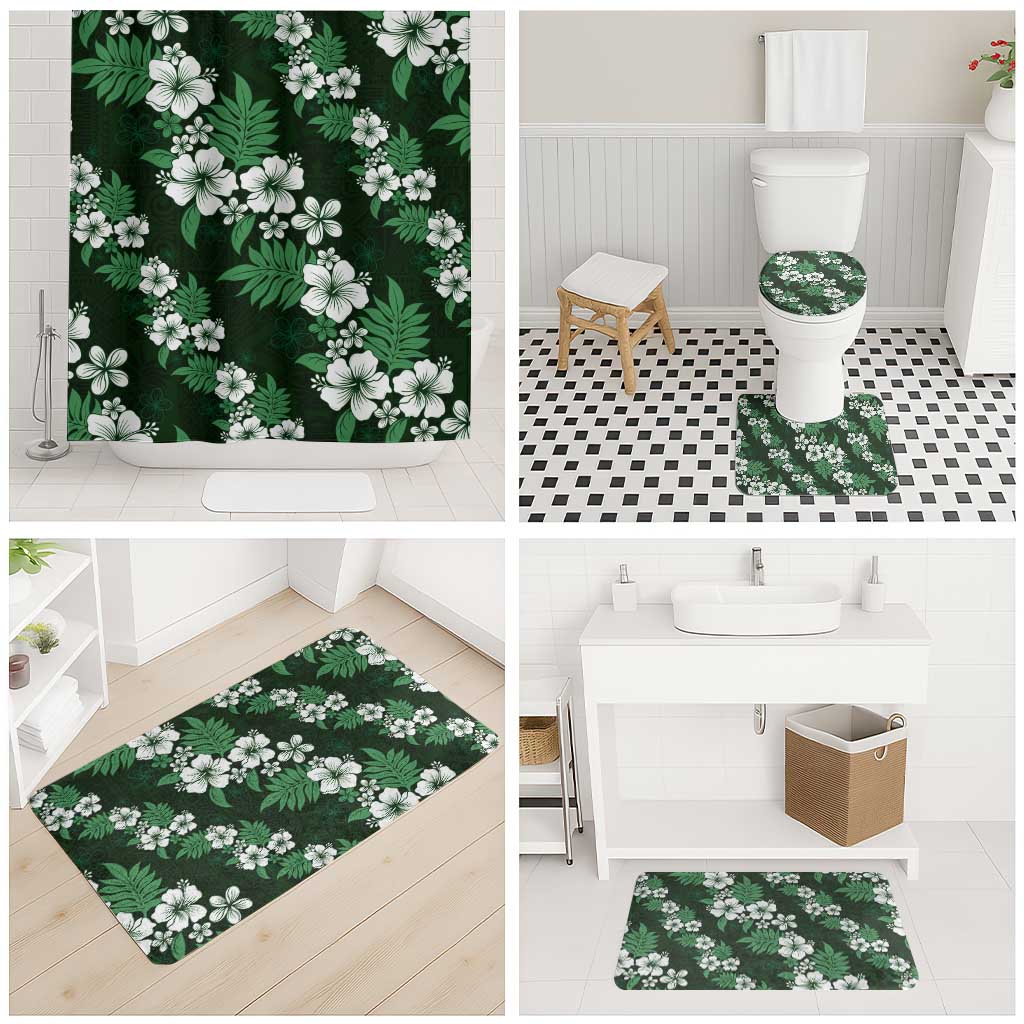 Hawaiian Hibiscus Tribal Floral Green Bathroom Set Polynesian Tapa Pattern LT01 - Polynesian Pride