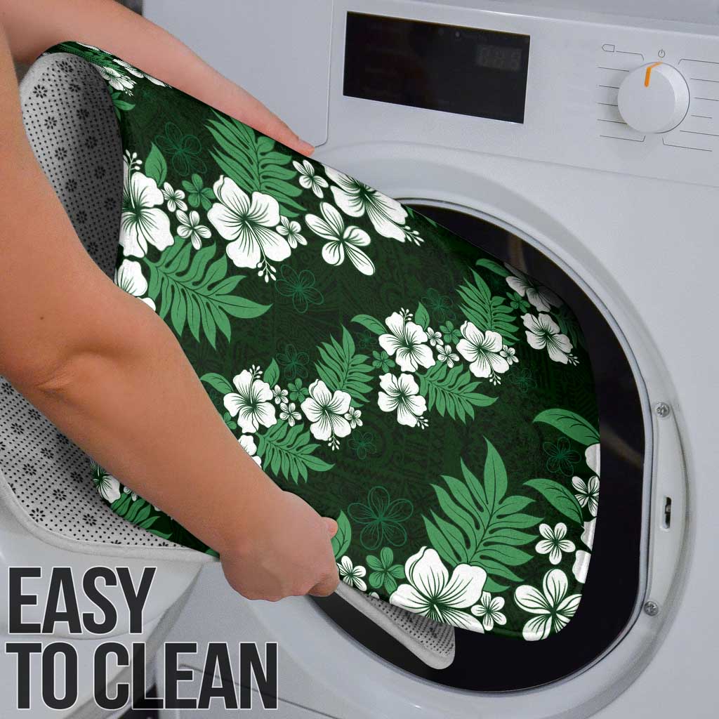 Hawaiian Hibiscus Tribal Floral Green Bathroom Set Polynesian Tapa Pattern LT01 - Polynesian Pride