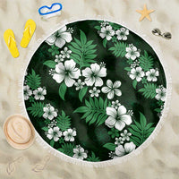 Hawaiian Hibiscus Tribal Floral Green Beach Blanket Polynesian Tapa Pattern LT01 One Size 150cm Green - Polynesian Pride