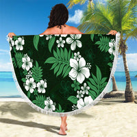 Hawaiian Hibiscus Tribal Floral Green Beach Blanket Polynesian Tapa Pattern LT01 - Polynesian Pride