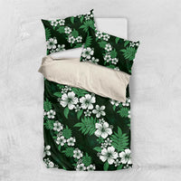 Hawaiian Hibiscus Tribal Floral Green Bedding Set Polynesian Tapa Pattern LT01 US Twin 172cm x 218cm Green - Polynesian Pride