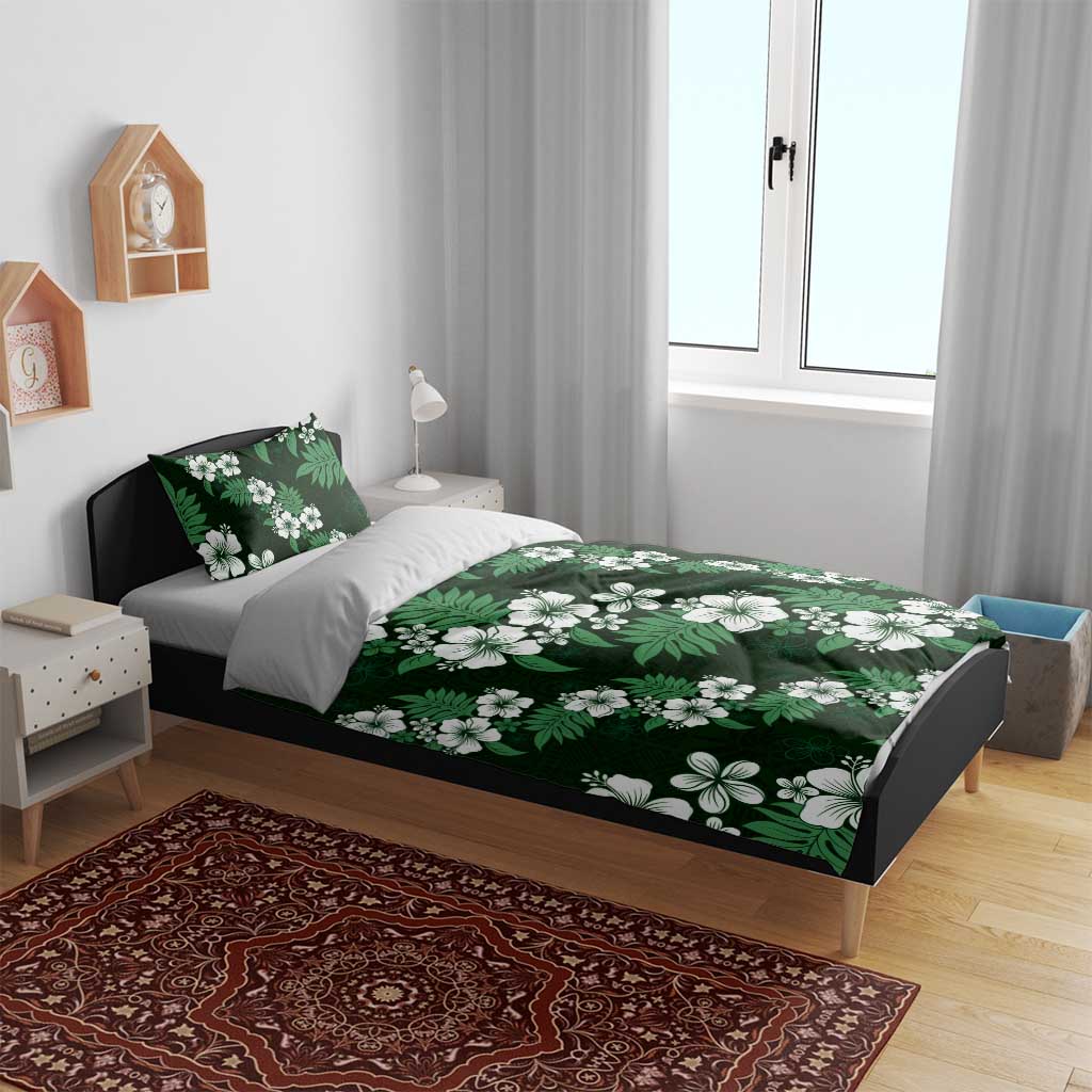 Hawaiian Hibiscus Tribal Floral Green Bedding Set Polynesian Tapa Pattern LT01 - Polynesian Pride