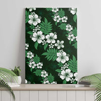 Hawaiian Hibiscus Tribal Floral Green Canvas Wall Art Polynesian Tapa Pattern LT01 - Polynesian Pride