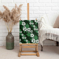 Hawaiian Hibiscus Tribal Floral Green Canvas Wall Art Polynesian Tapa Pattern LT01 - Polynesian Pride