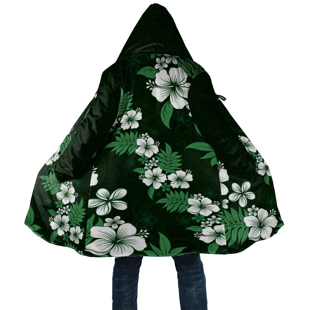Hawaiian Hibiscus Tribal Floral Green Cloak Polynesian Tapa Pattern LT01 Unisex Green - Polynesian Pride