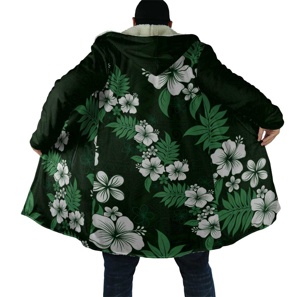 Hawaiian Hibiscus Tribal Floral Green Cloak Polynesian Tapa Pattern LT01 - Polynesian Pride