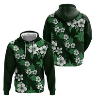 Hawaiian Hibiscus Tribal Floral Green Hoodie Polynesian Tapa Pattern LT01 - Polynesian Pride