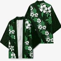 Hawaiian Hibiscus Tribal Floral Green Kimono Polynesian Tapa Pattern LT01 - Polynesian Pride