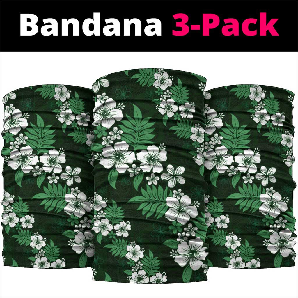 Hawaiian Hibiscus Tribal Floral Green Neck Gaiter Polynesian Tapa Pattern LT01 package One Size: 25*50cm Green - Polynesian Pride