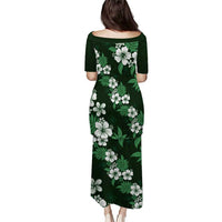 Hawaiian Hibiscus Tribal Floral Green Puletasi Polynesian Tapa Pattern LT01 - Polynesian Pride