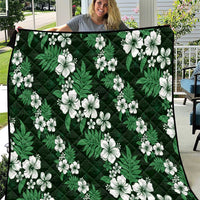 Hawaiian Hibiscus Tribal Floral Green Quilt Polynesian Tapa Pattern LT01 Green - Polynesian Pride