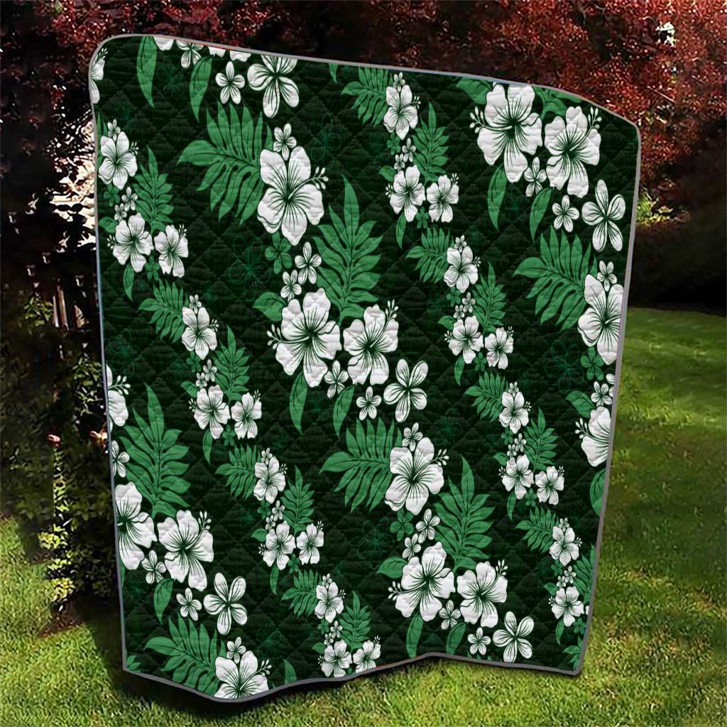 Hawaiian Hibiscus Tribal Floral Green Quilt Polynesian Tapa Pattern LT01 - Polynesian Pride