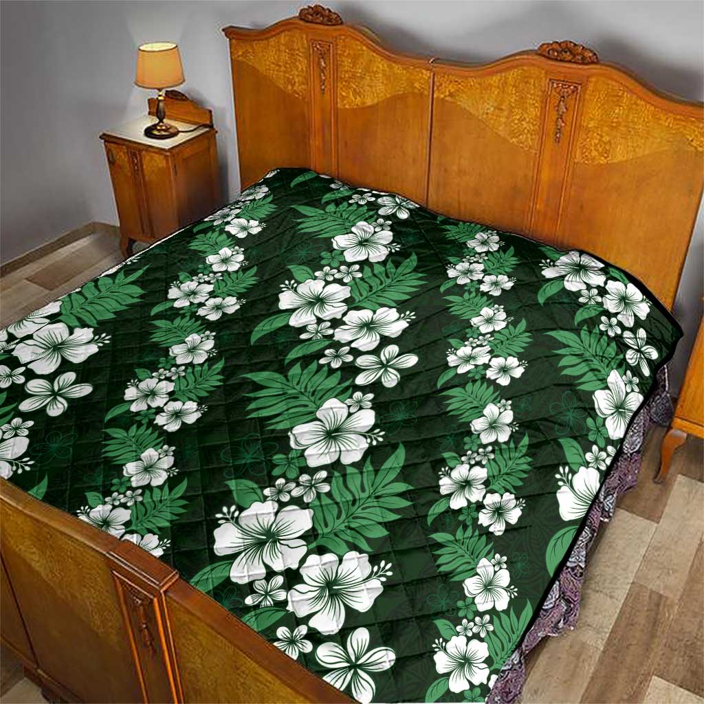 Hawaiian Hibiscus Tribal Floral Green Quilt Polynesian Tapa Pattern LT01 - Polynesian Pride