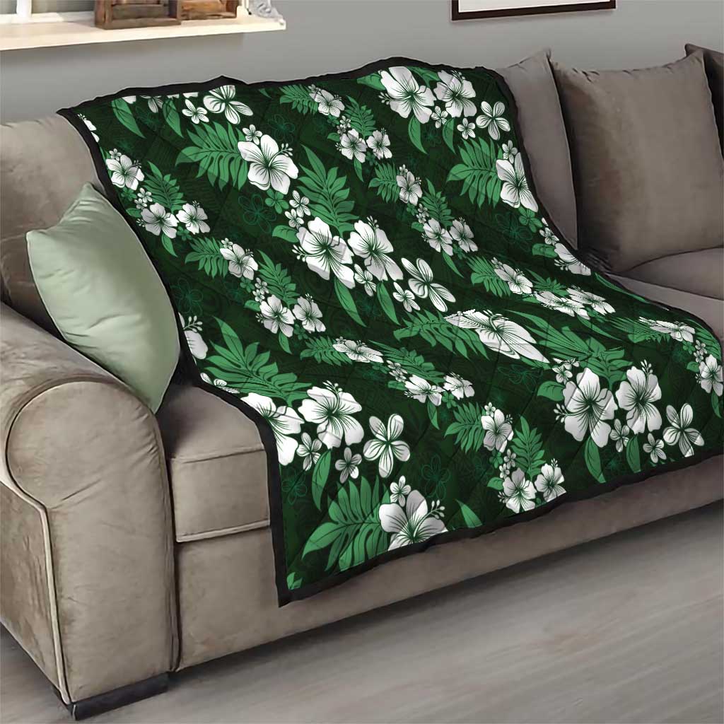 Hawaiian Hibiscus Tribal Floral Green Quilt Polynesian Tapa Pattern LT01 - Polynesian Pride